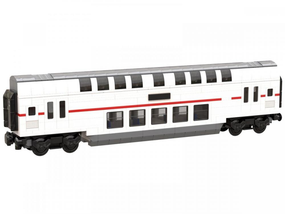 Wagon pasażerski BR 146 biało czerwony z klocków kompatybilnych z LEGO