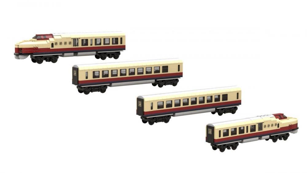 Zespół trakcyjny VT 18.16 i 2. klasa DR z klocków pasujących do LEGO