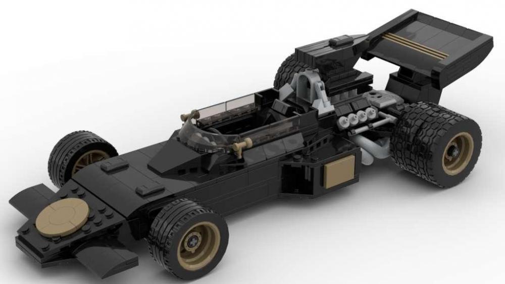 Czarny bolid 1972 wyścigówka Formuła - klocki kompatybilne z LEGO