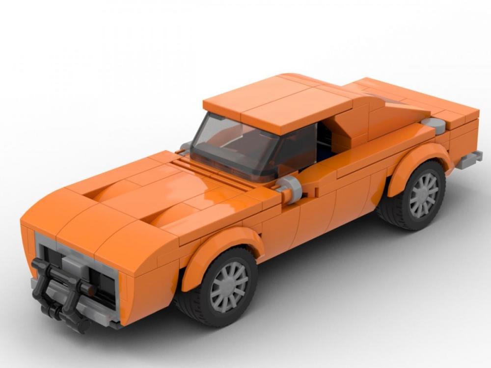 Mały pomarańczowy amerykański muscle car – zamiennik LEGO