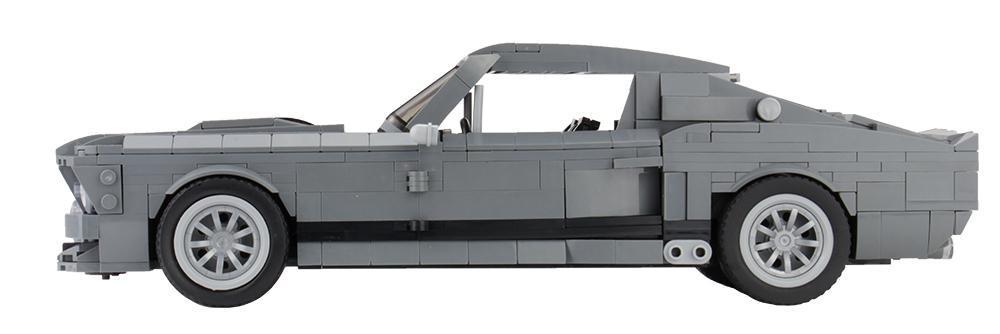 Szary muscle-car 1967 inspirowany 60 sekund – zamiennik LEGO