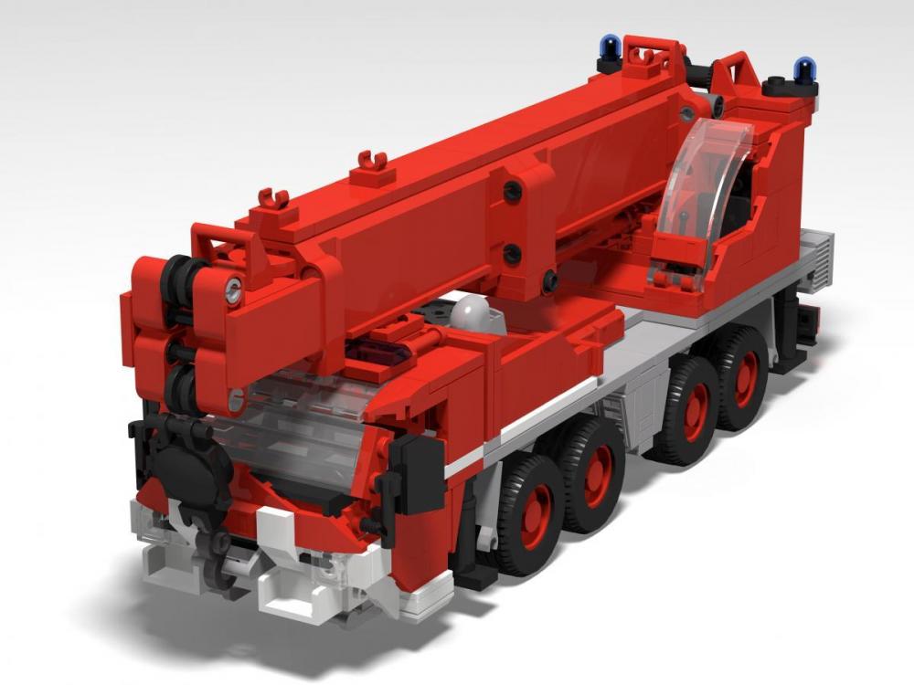 Żuraw ratunkowy straży pożarnej mobilny - zamiennik LEGO