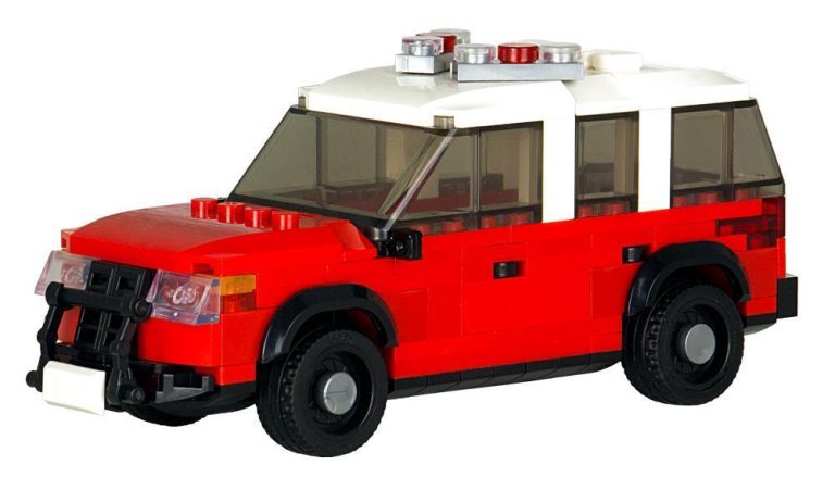 Amerykański SUV policyjny samochód BlueBrixx – zamiennik LEGO