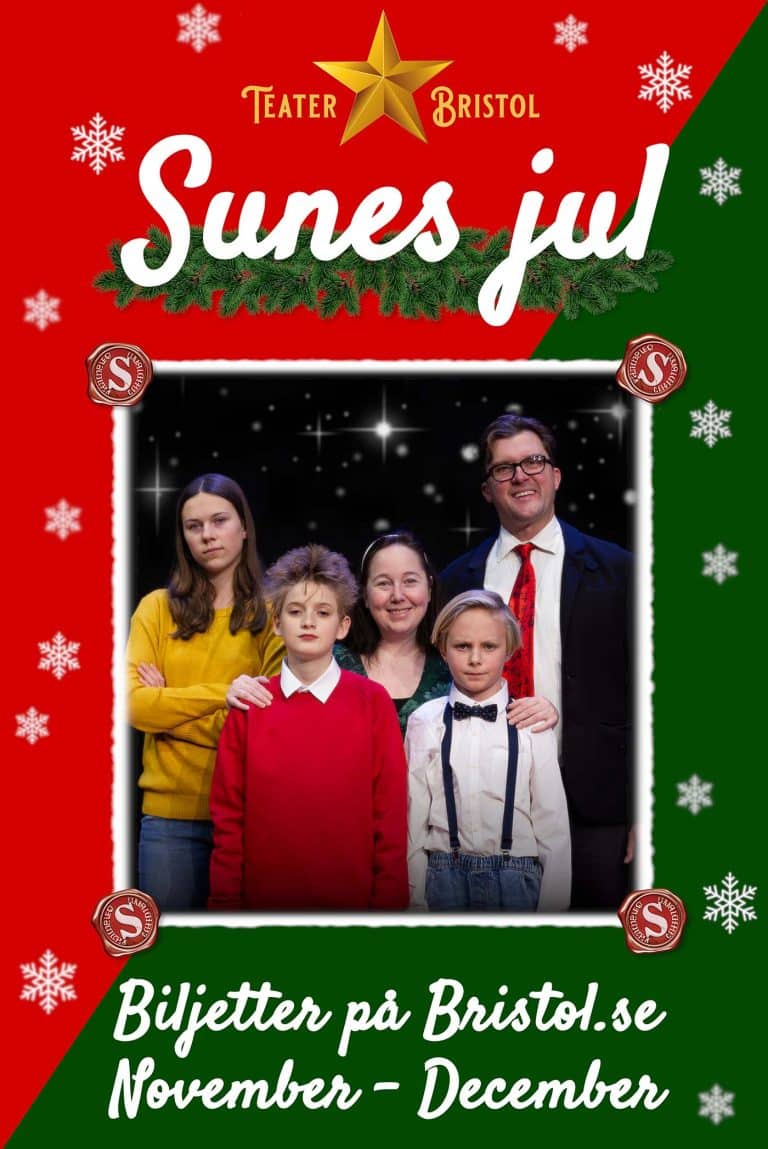 Sunes jul en julkalender på Teater Bristol 2023. Följ med på ett juläventyr för hela familjen.