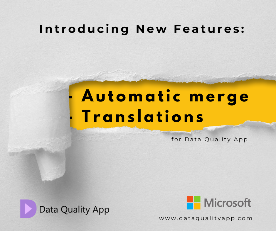 Automatic Merge and Translations for Data Quality App