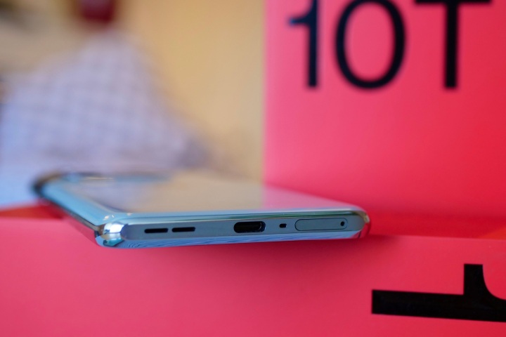 The OnePlus 10T's charging port.