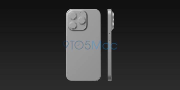 iPhone 15 Pro CAD render back