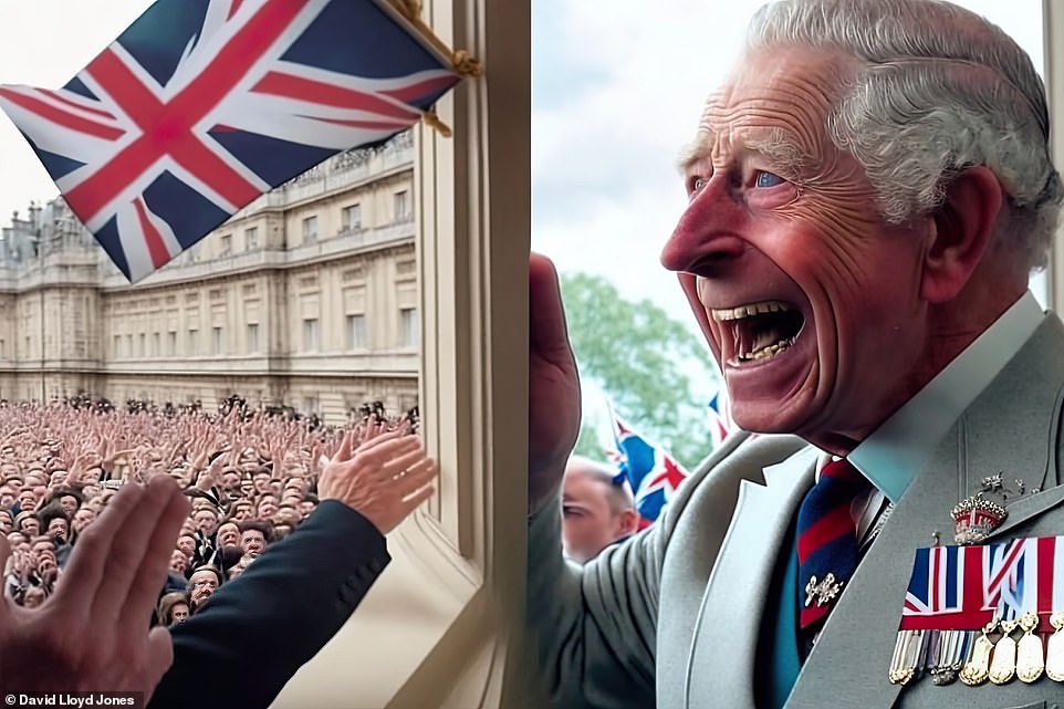 Impossible: No matter how many times the AI artist tried, he could not reproduce images to represent the classic Buckingham Palace balcony shots where the royals famously gather and wave to the crowds. This was the best of a very bad bunch