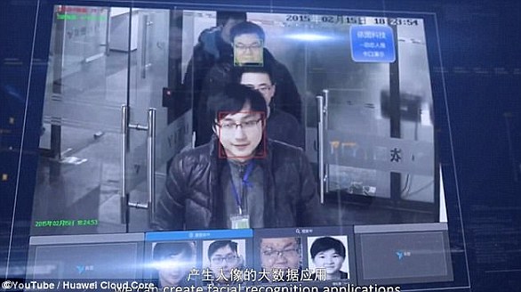 A different smart surveillance system (pictured)  can scan 2 billion faces within seconds has been revealed in China. The system connects to millions of CCTV cameras and uses artificial intelligence to pick out targets. The military is working on applying a similar version of this with AI to track people across the country 