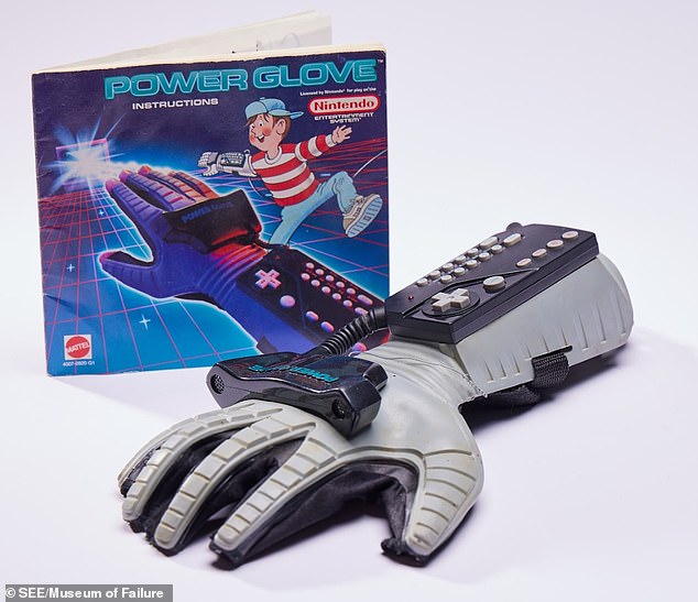 The Power Glove, released in 1989 for $100, was a virtual reality gaming controller for the Entertainment System (NES). However, it did not actually work and was discontinued five months later