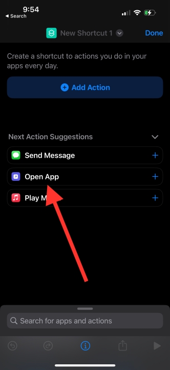 Siri shortcut to open app