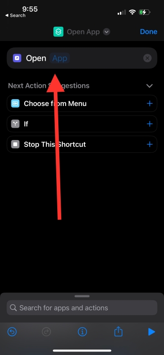 Open app for Siri Shortcut