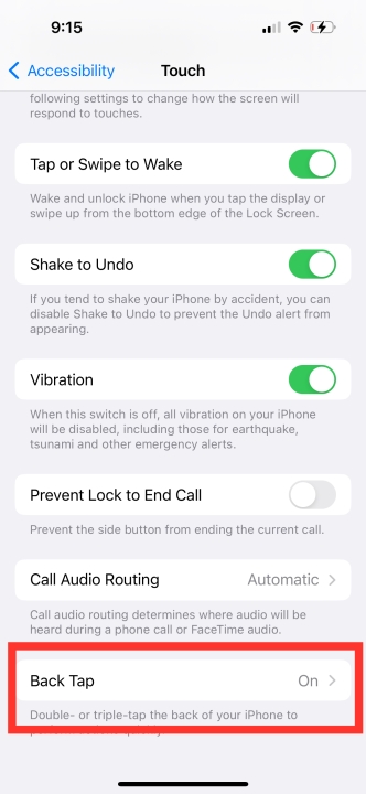 Back Tap on iPhone