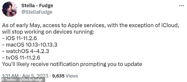 Trusted Apple leaker @StellaFudge delivered the news via Twitter, but said that iCloud will still run for iPhones running iOS 11 to iOS 11.2.6