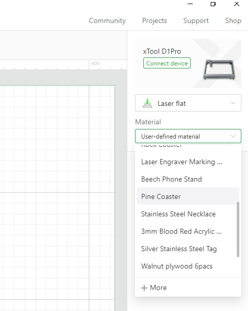 Xtool D1pro Select Materials