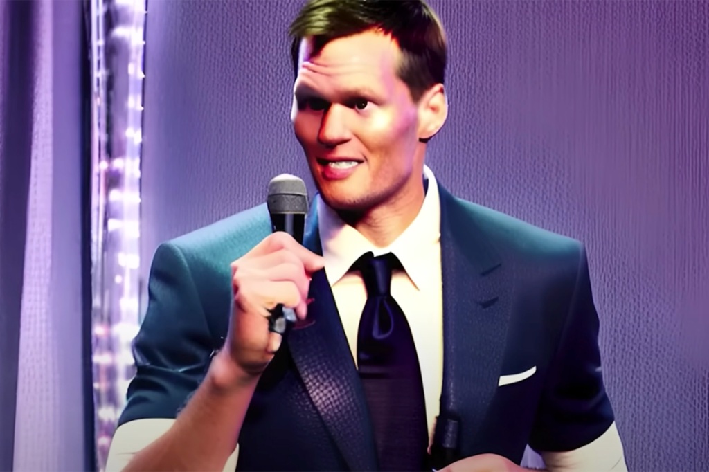 An A.I. version of Tom Brady appears in a new comedy special from Dudesy.