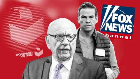 Montage of Rupert and Lachlan Murdoch and Fox News logo