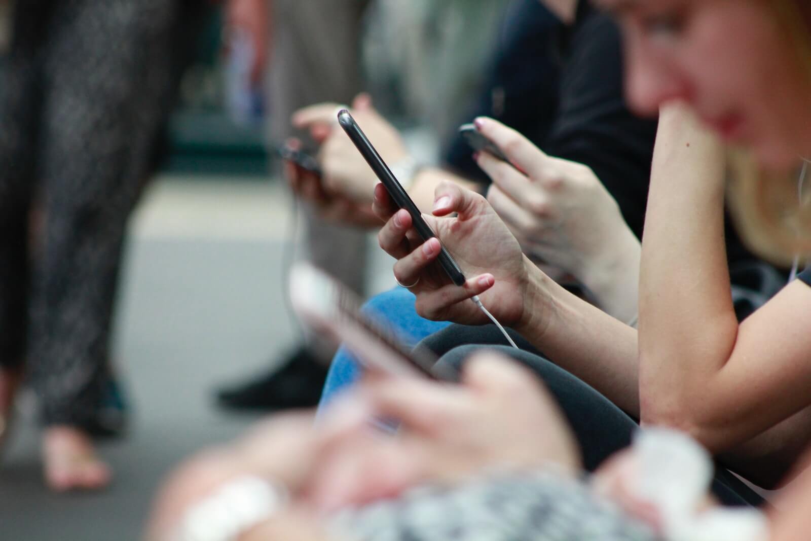 Person texting on a smartphone