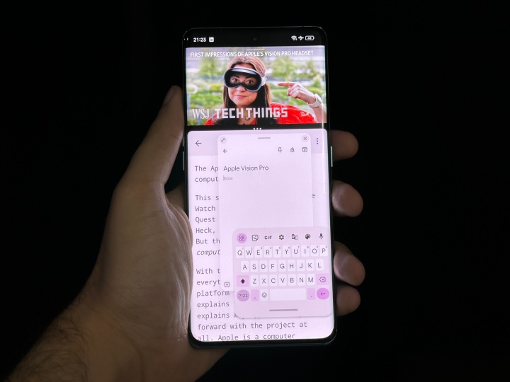 Multiwindow with popup window on Oppo Find X6 Pro.