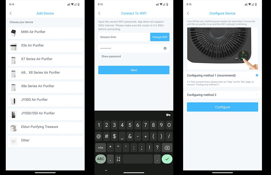 Airdog X3 Air Purifier App Configuration