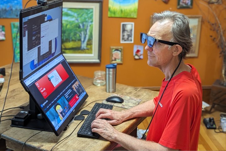 With two vertical monitors, I don't really need Xreal Air for my Windows PC, but it works.