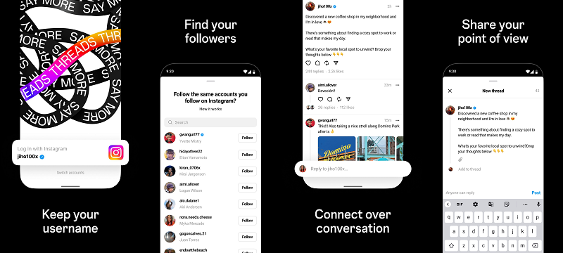 Instagram Threads screenshots