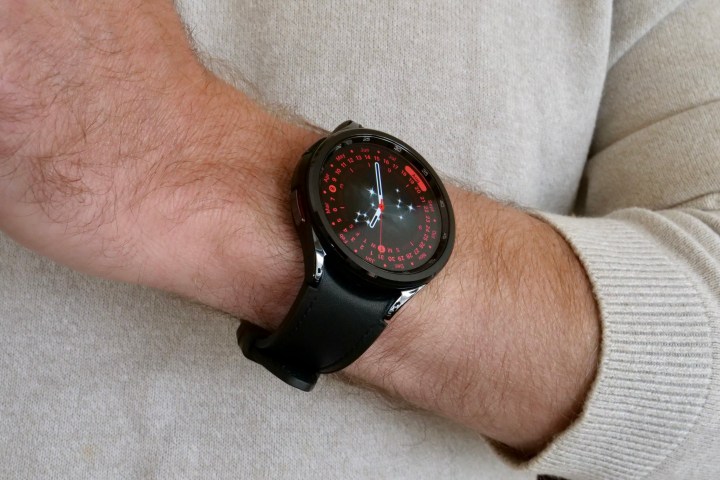 The Samsung Galaxy Watch 6 Classic on a person's wrist.