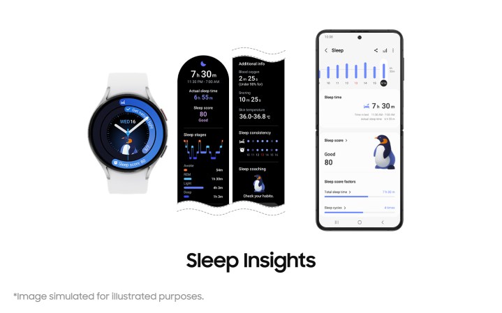 One UI Watch 5 coming to older Galaxy Watch devices showing Sleep Insights feature.