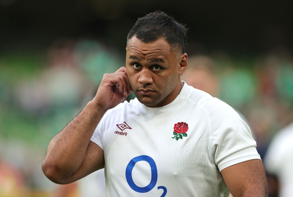 DUBLIN, IRELAND - AUGUST 19:  Billy Vunipola of England, who had a yellow card upgraded to red by the bunker system, walks off the pitch after his teams defeat during the Summer International match between Ireland and England at the Aviva Stadium on August 19, 2023 in Dublin, Dublin. (Photo by David Rogers/Getty Images)