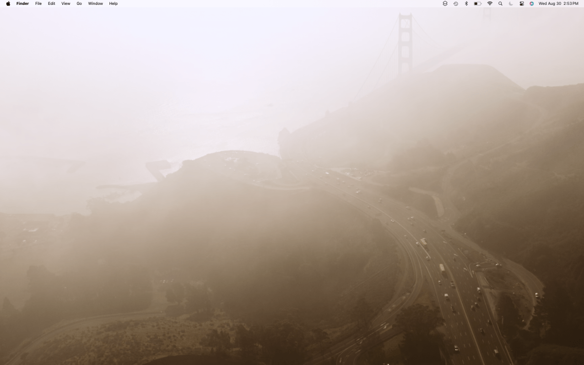 macOS Sonoma wallpaper: San Francisco Fog