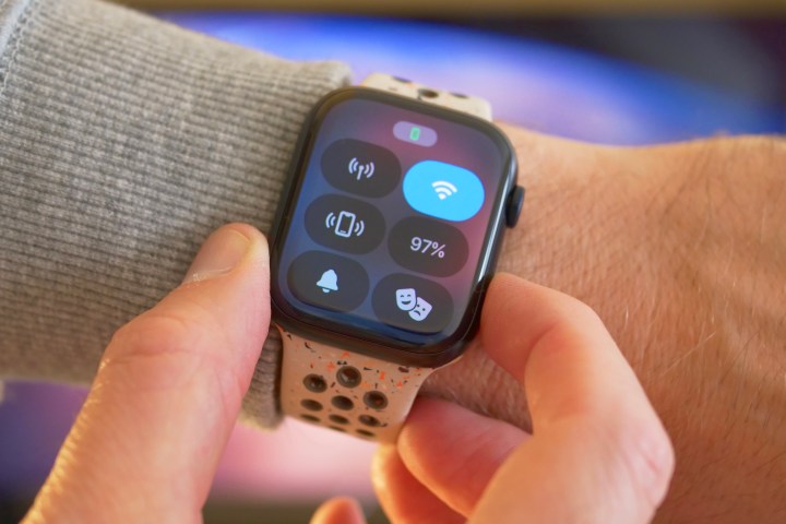 Control Center on the Apple Watch Series 9.