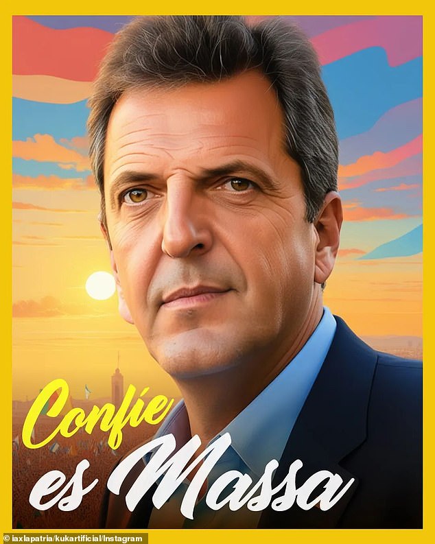 Massa has several AI-generated posters, some with a crowd cheering around him and others of him standing alone while staring out into the distance