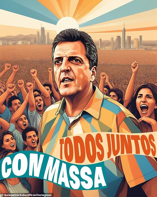 Massa's campaign fed a system with specific prompts in the promotional posters