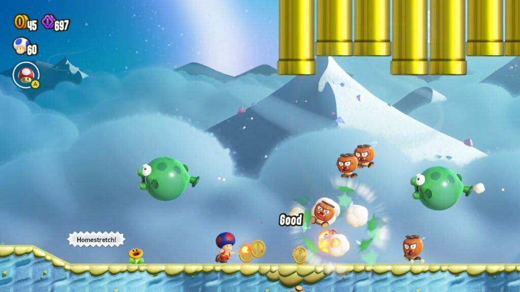 Golden pipes in Super Mario Bros. Wonder 