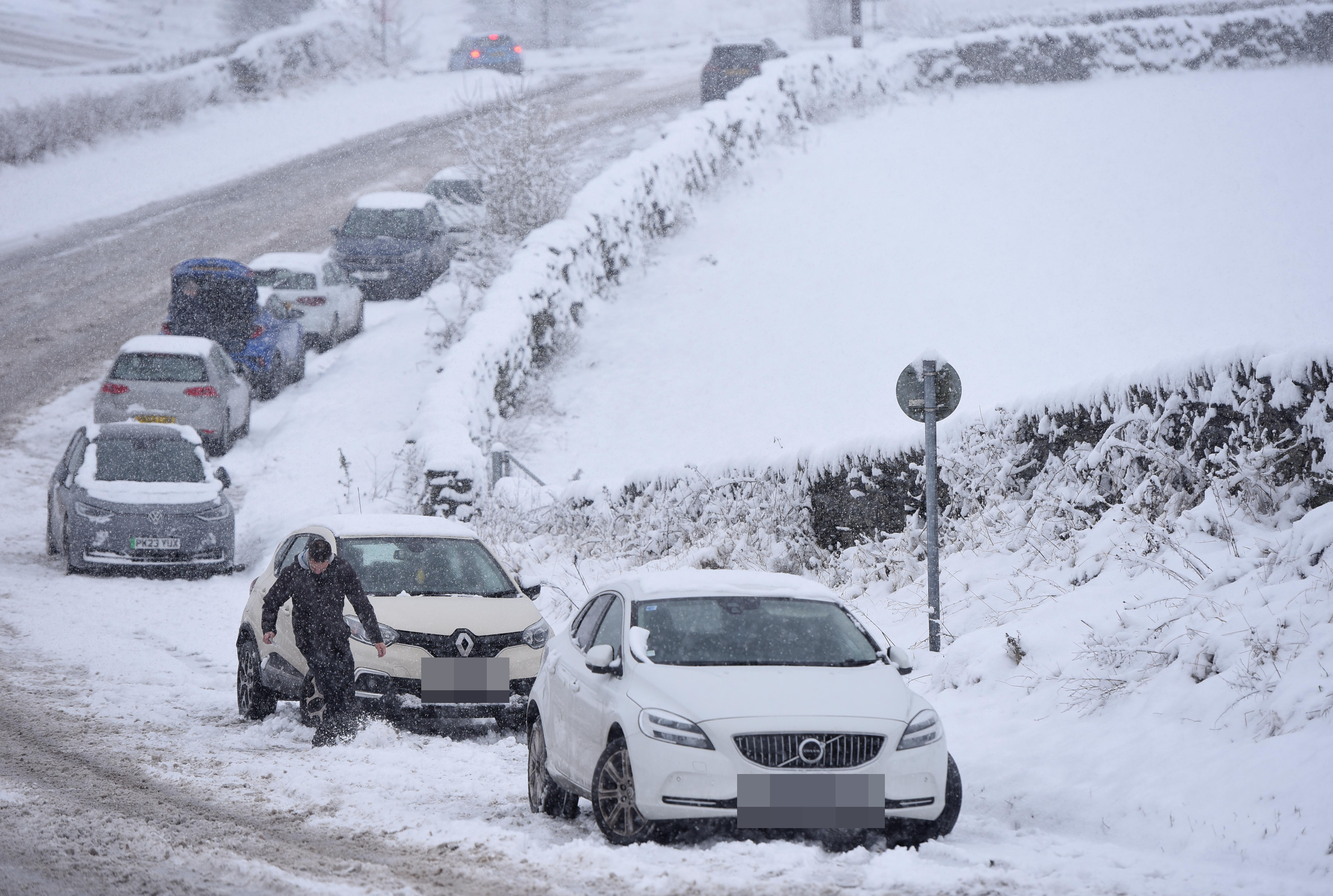 Drivers struggled with conditions in Cumbria where a major incident was declared