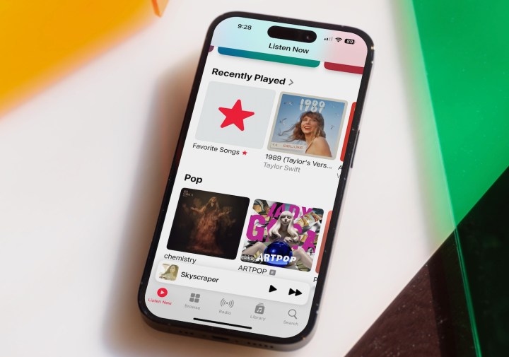 The Apple Music app on an iPhone, showing the Favorite Songs playlist.