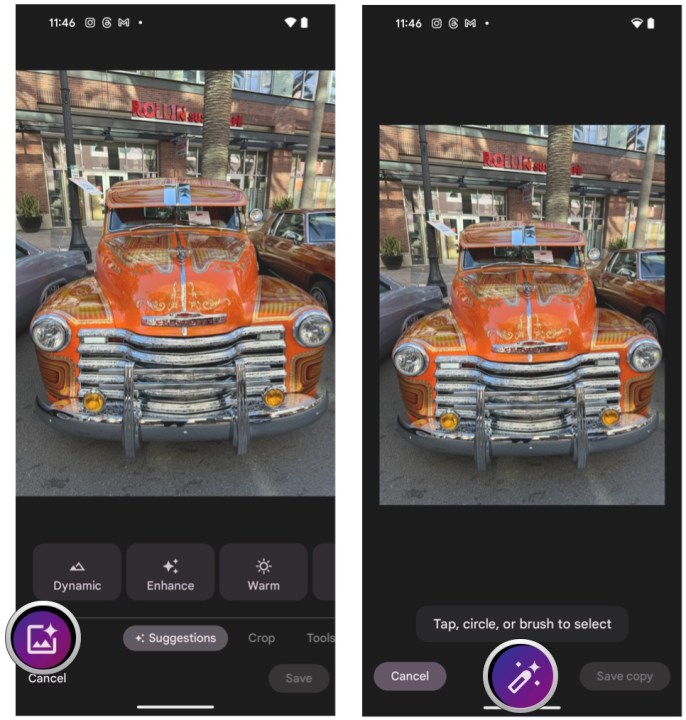 Select Magic Editor button, then tap the wand if it's available for different options.