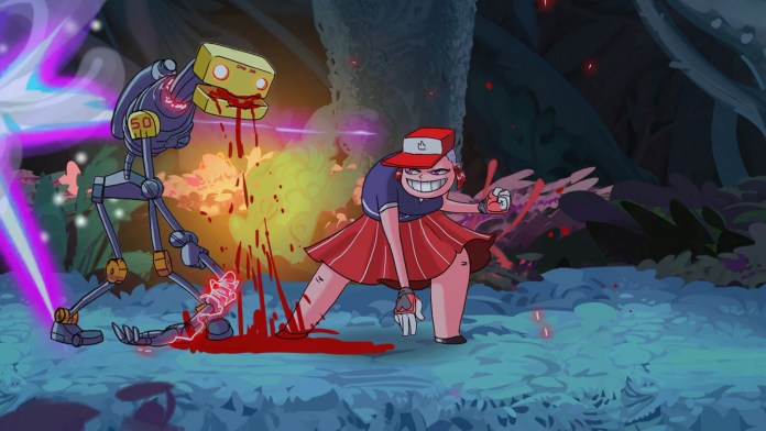 Cherry rips a robot apart.