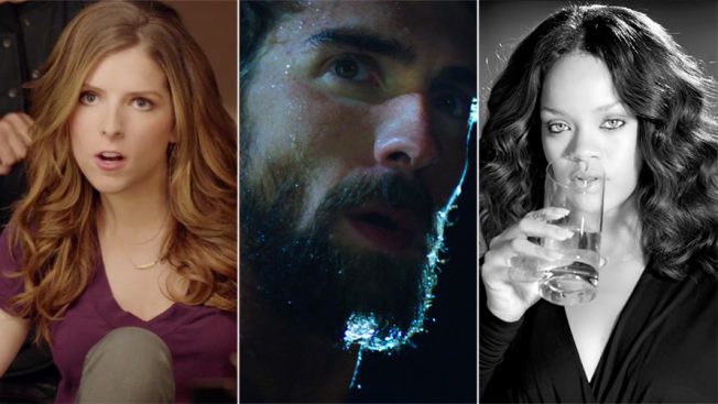 From left: Anna Kendrick for Newcastle, Michael Phelps for Under Armour, and Rihanna for the Tap Project.