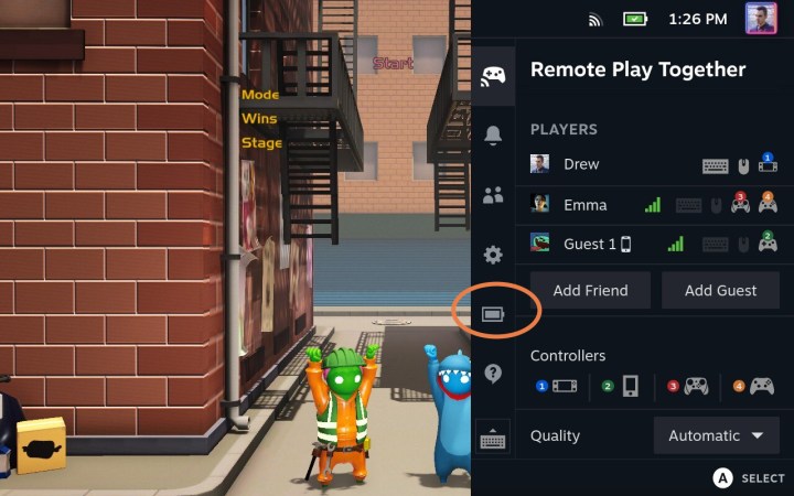 Go the Deck Performance menu.
