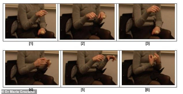 The study found that people in Sweden use gestures to help illustrate parts of a story. Pictured: a Swedish speaker uses gestures while describing the shaping of dough