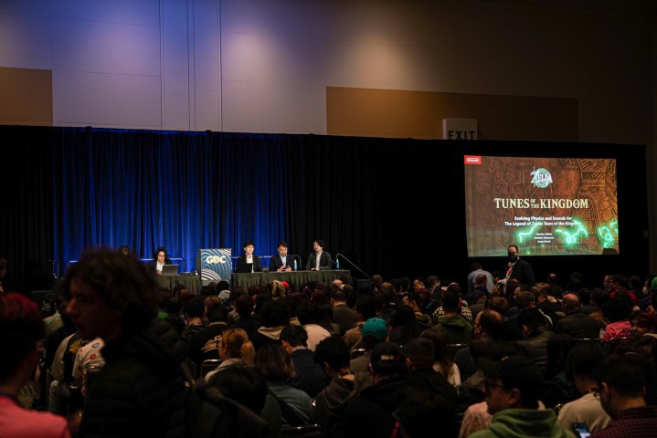 Nintendo developers on stage at GDC talking about Tears of the Kingdom.