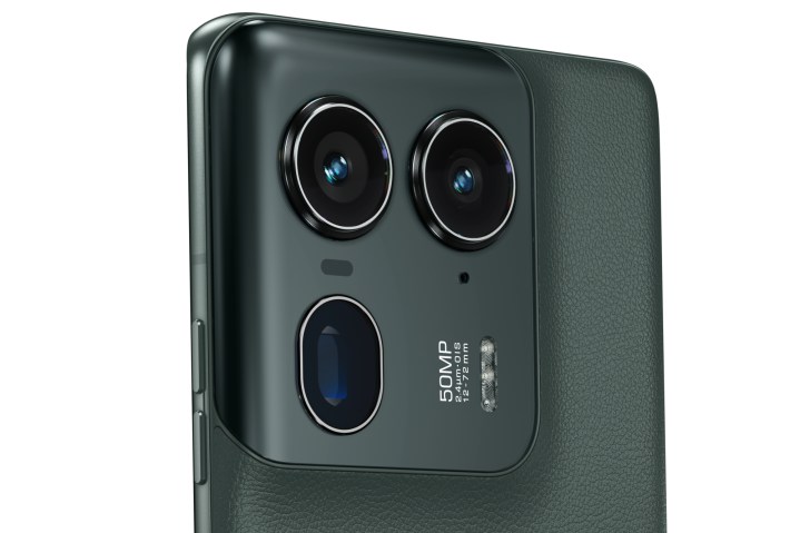 A close-up of the Motorola Edge 50 Ultra camera.