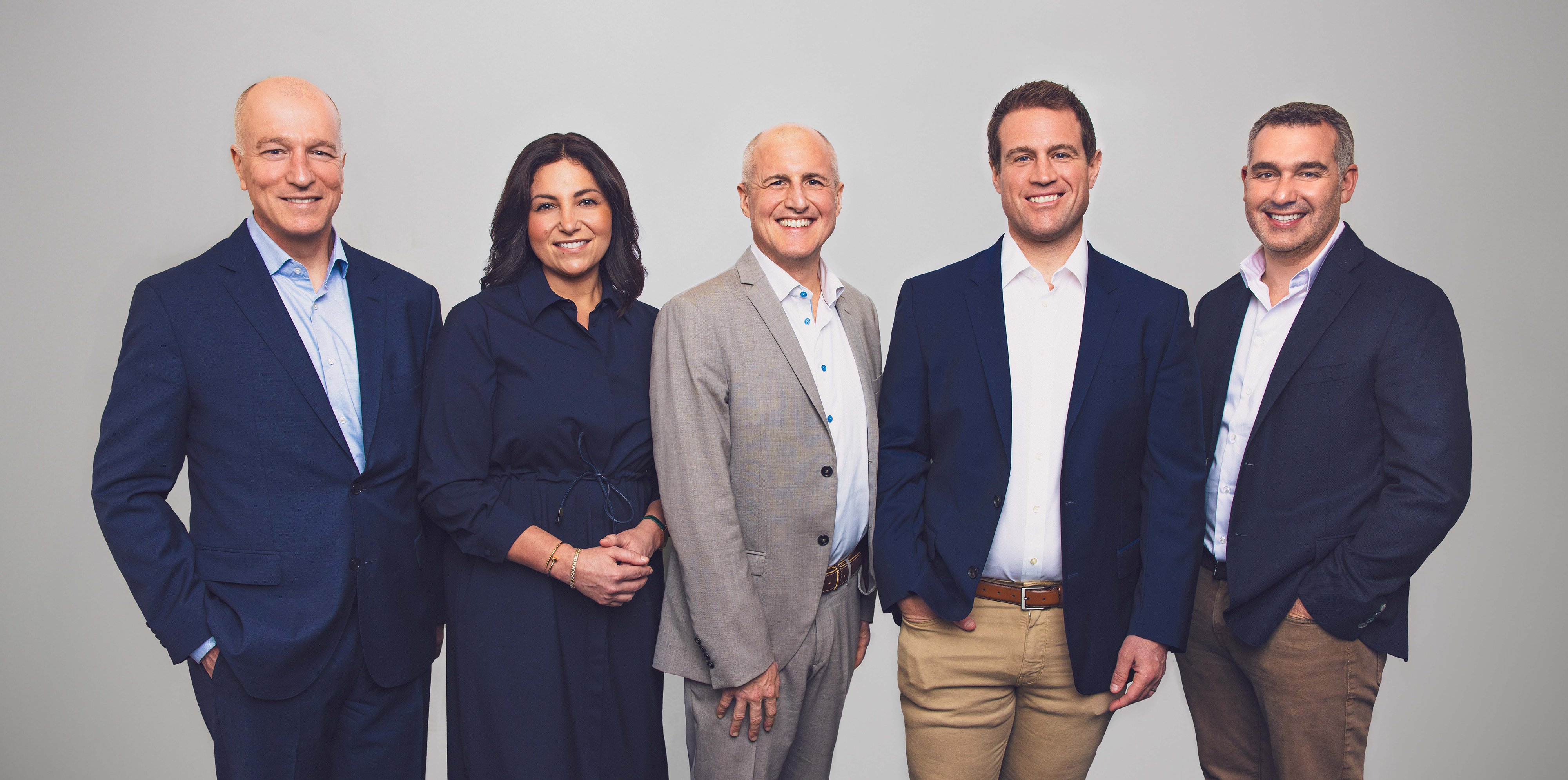 Left to right: Michael McGrail, Giselle Rivers, Pat Mitchell, Josh Rottner, Harley Brown.