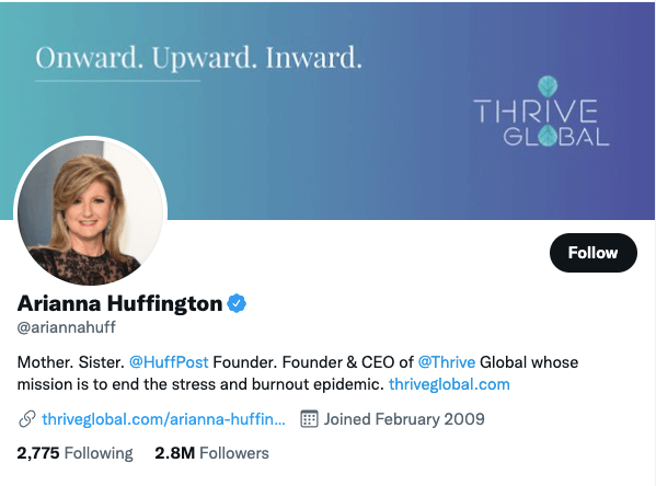 Arianna Huffington on Twitter Arianna Huffington on Twitter