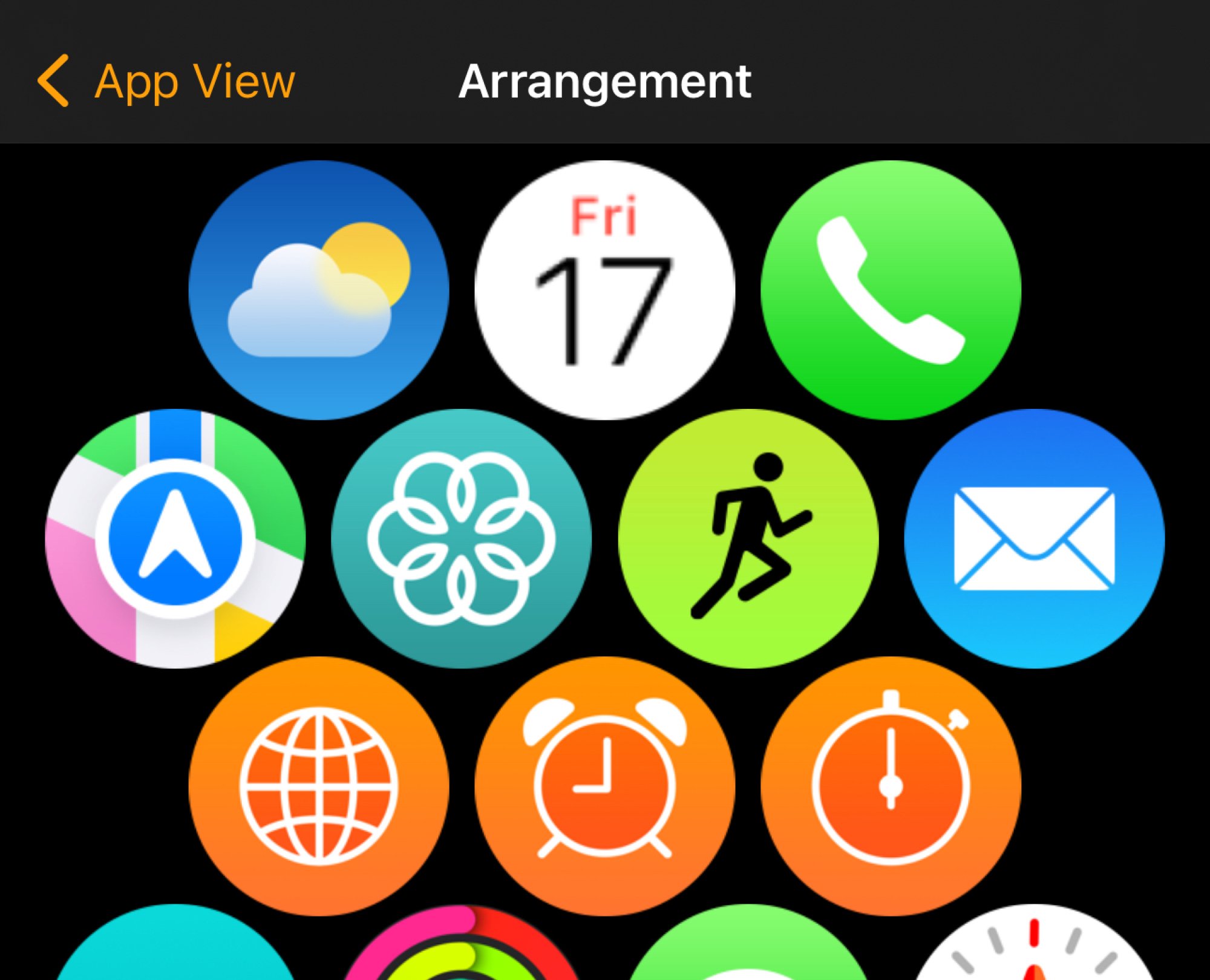 Adjusting Apple Watch app icons in watch app