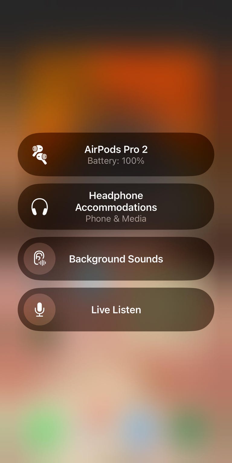 AirPods Pro 2 Control Center