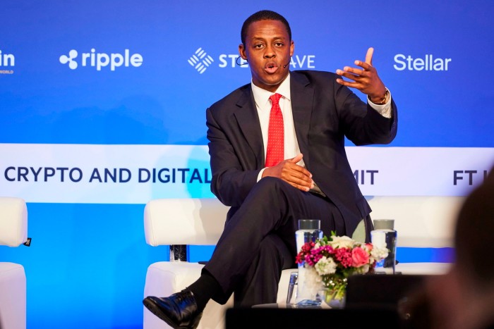 Bim Afolami speaking at the FT’s Crypto and Digital Assets Summit