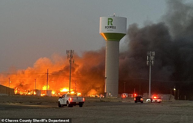 Since records began, the US has suffered a whopping 387 separate weather and climate disasters where overall damages exceed $1 billion each, costing more than $2.7 trillion. Pictured: Wildfire that swept across Roswell, Michigan in April