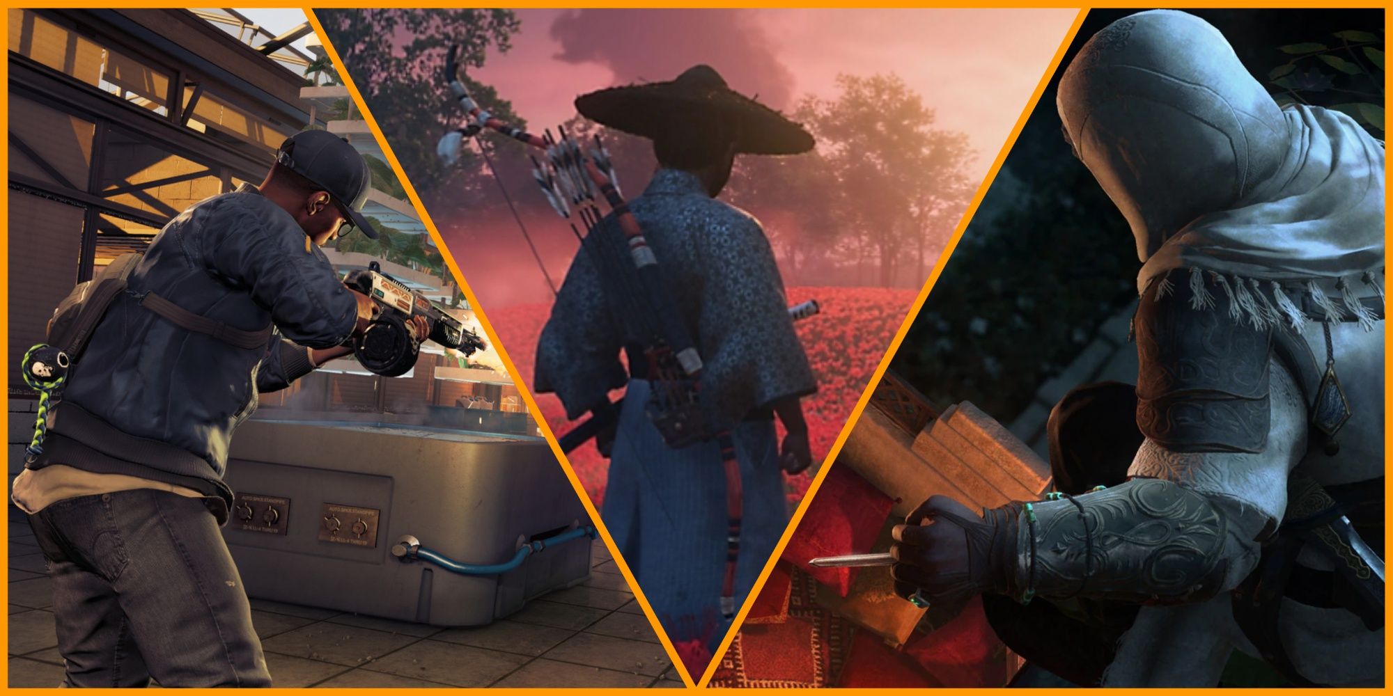 Watch Dogs 2, Ghost of Tsushima, Assassin's Creed Mirage